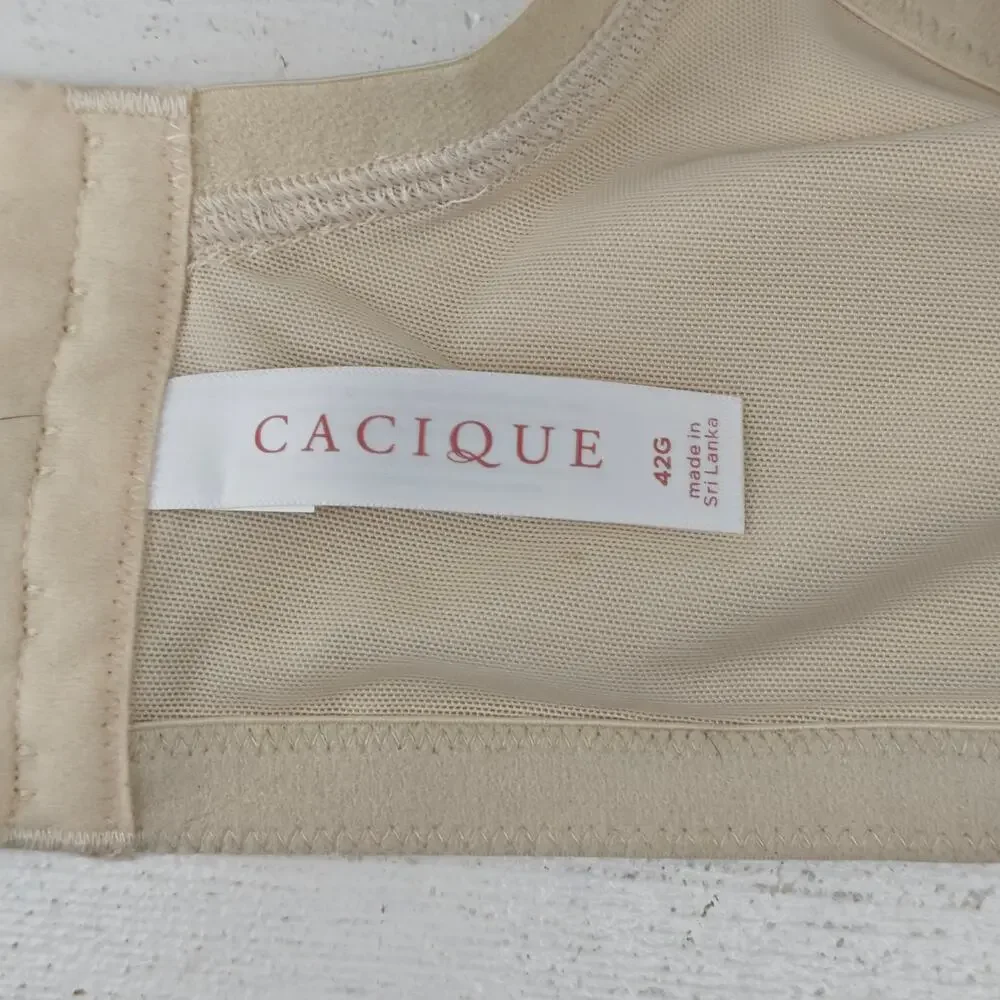Cacique Cotton Boost Plunge Beige Womens 42G
